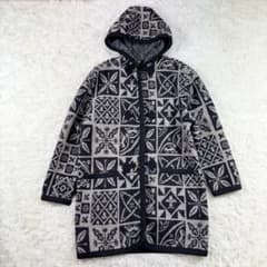 GIESSWEIN ギースヴァイン フード付ウールコート 総柄 トグルボタン