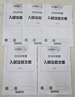 SAPIX 6年国語 2026年度 入試注目文章 01〜05 5冊セット - メルカリ