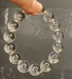 高品質！牛鼻 糸が見えない無垢水晶ブレスレット13ミリのみ - メルカリ