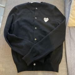 PLAY コムデギャルソン ニットカーディガン L パート刺繍ブラック