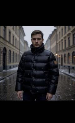 90s ポロバイラルフローレン ヌプシ型 ダウンジャケット 黒 L 革パッチ