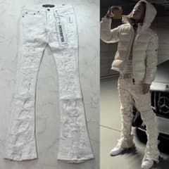 valabasas バラバサス クラッシュスキニーフレアデニム ホワイト 29