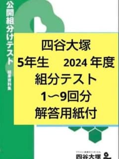 解答用紙付 四谷大塚 5年生 組分けテスト 2024年度 まとめ売り 対応可