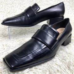 未使用級』ファビオルスコーニ ローファー スクエアトゥ ブラック