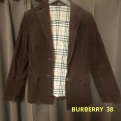 希少 バーバリー コーデュロイ ノバチェック ジャケット ブラウン 38