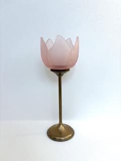チューリップ型ガラススタンドランプ キャンドルホルダー フラワー