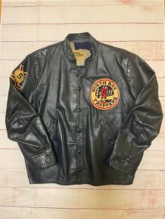 最終値下】60s オールレザースタジャン バーシティジャケット - メルカリ