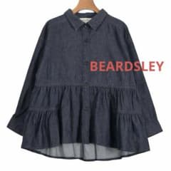 美品】BEARDSLEYデニム フリル ティアード ブラウス インディゴ - メルカリ