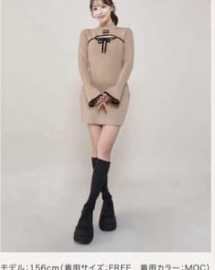 ダーリッチ フロントオープンリボンニットミニワンピース♡新品未使用