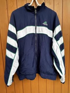 adidas ジップアップジャケット M ネイビー - メルカリ