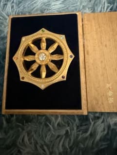 輪廻転生瞑想法秘伝 準胝尊秘密光明七宝輪寶 共箱付き 立て掛け 七宝輪