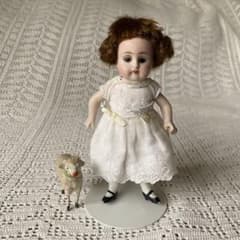 アンティークビスクドール ケストナー ミニョネットと小さな羊のセット