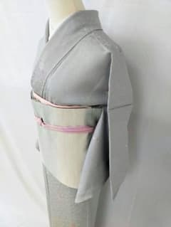 美品 正絹袷 友禅小紋 源氏香 飛び柄 ライトグレー 上品小紋 - メルカリ