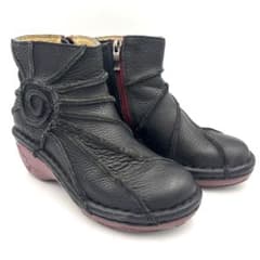 エスタシオン うずまき ショートブーツ【M】23cm ブラック サイド