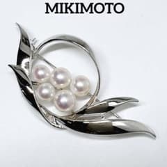 極美品✨MIKIMOTO ミキモト パール ブローチ コサージュ シルバー