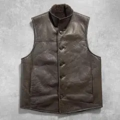 aofu様 ニチロ 毛皮 Sheep House ムートン レザーベスト L 茶 - メルカリ