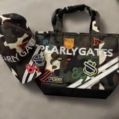 美品 パーリーゲイツ トートバッグとキャップセット カモフラに
