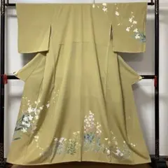 惣次郎】十日町友禅！作家物！正絹訪問着〜山吹色地に水仙〜 - メルカリ