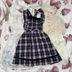 LIZLISA ハートエプロンジャンスカセットアップ グレー 地雷系 地雷