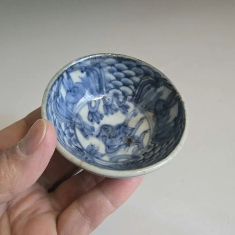 M-1331 中国明代染付酒杯明末砂底高足‐ Mercari 日本最大二手網購平台