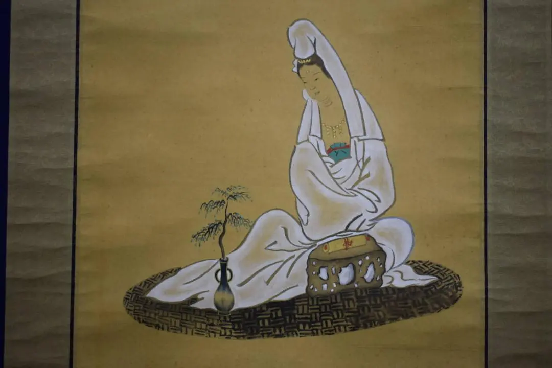 真作/黄海/観音/般若心経/布袋屋掛軸HD-757