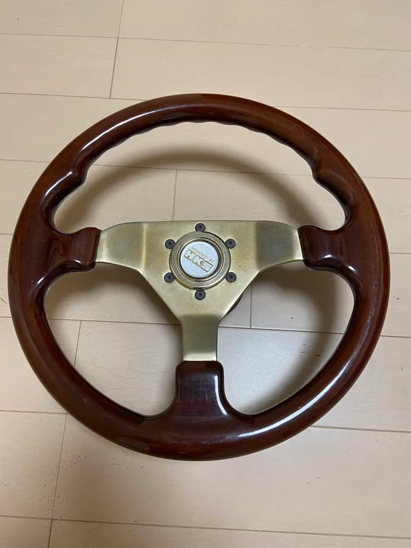 希少！HKSゴールドホーンボタン&OBAウッドステアリング