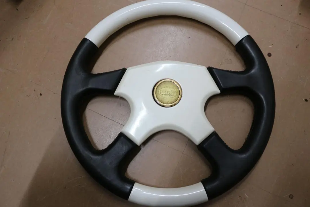 ジャニス ステアリング ビレットホーンボタン付き ホワイト ウィング