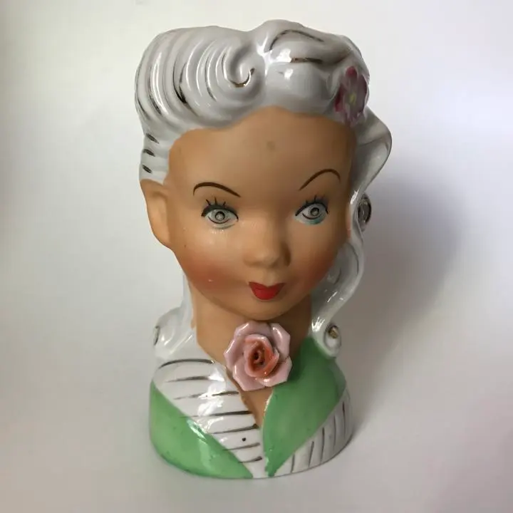 60sヴィンテージ レディヘッドベース陶器花瓶LEE WARDS日本製