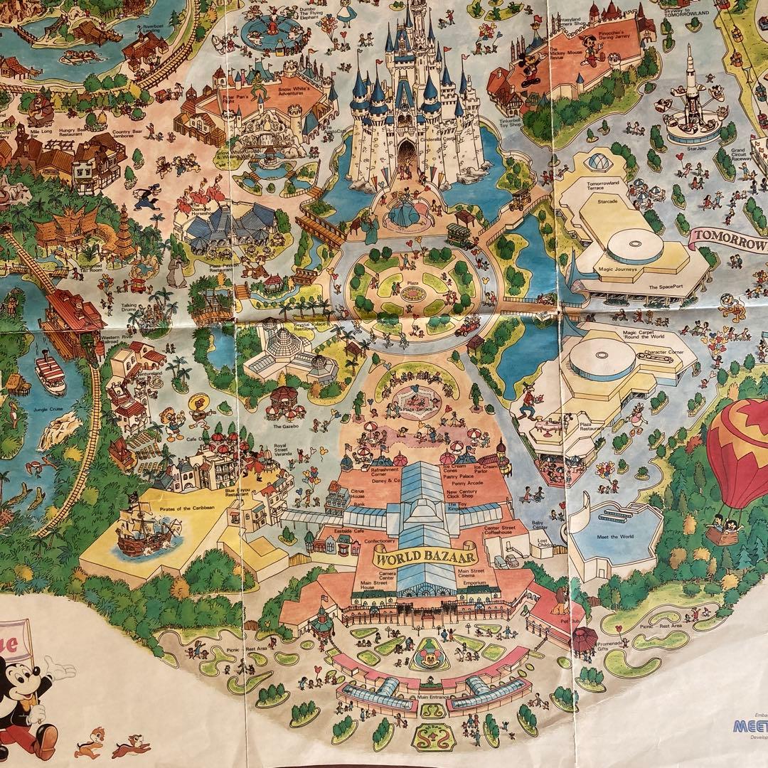 昭和レトロ】東京ディズニーランド 開園当初園内マップ ポスター 貴重