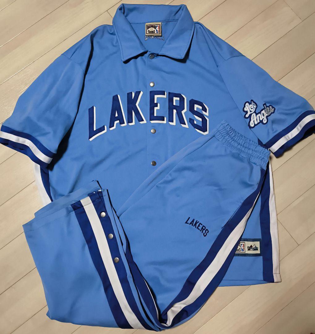 90s Majestic レイカーズ トラックジャケット セットアップ 水色