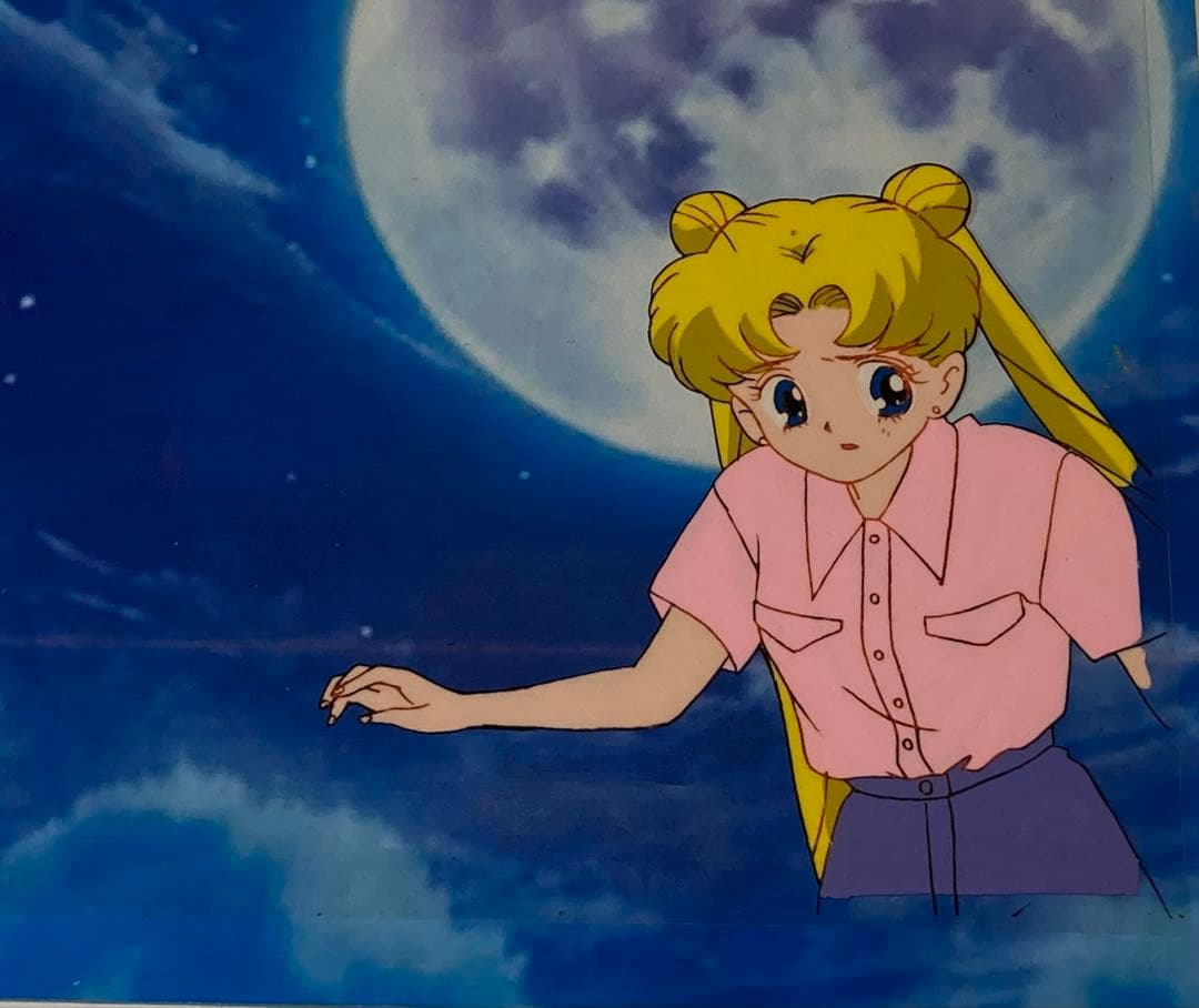 d３８　美少女戦士セーラームーンセル画【月のうさぎ】背景・動画付き