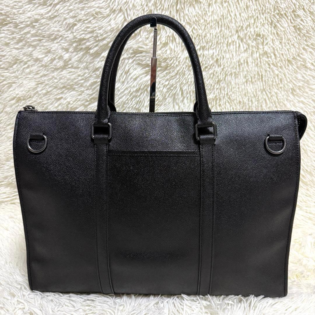 現行✨美品 コーチ グラハム ビジネスバッグ 2way 自立 A4可 黒 レザー