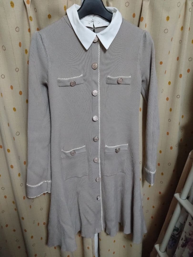 Apuweiser-rich 衿付2wayニットワンピース ルミネ限定グレージュ