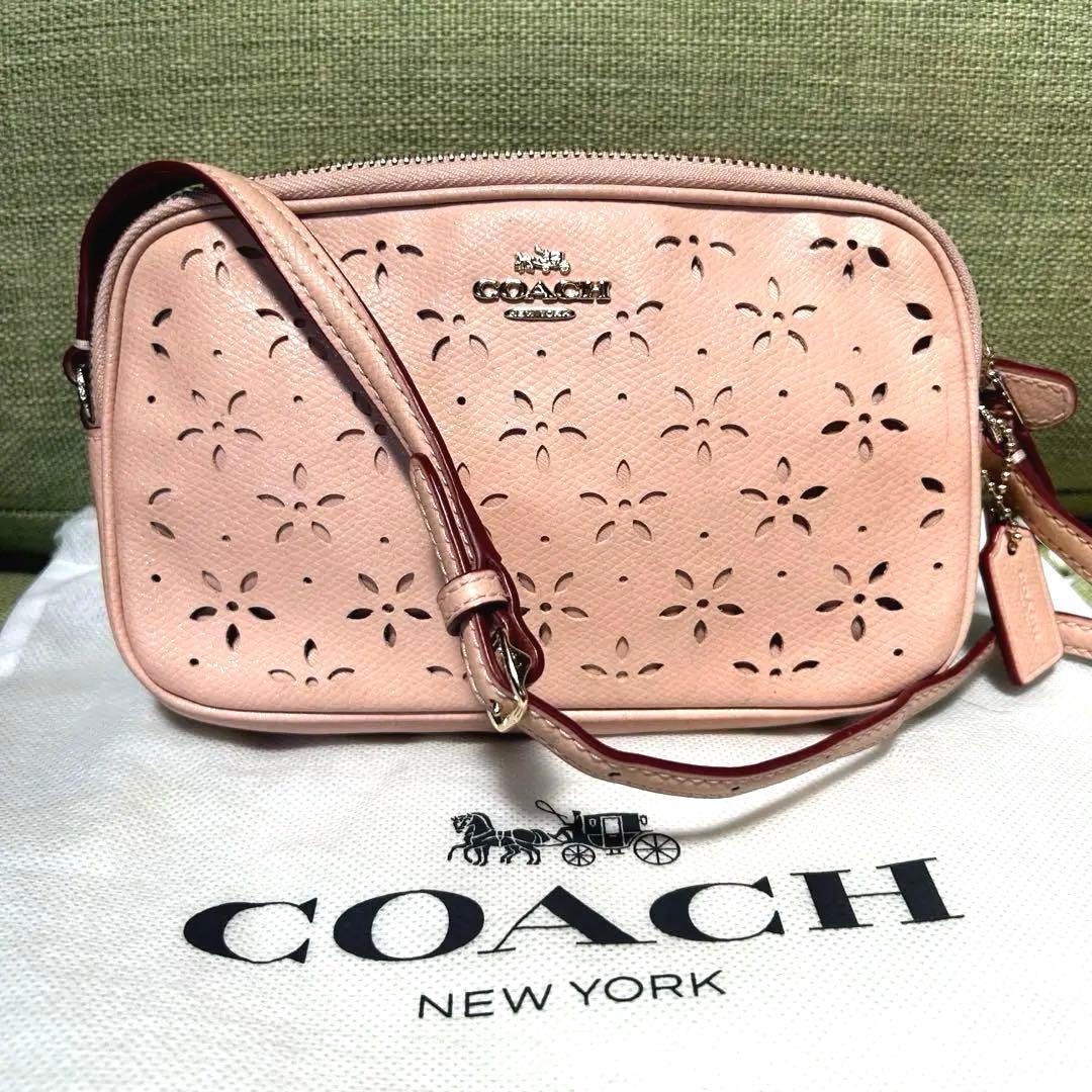 パンチング COACH コーチ ショルダーバッグ ミニショルダー オールレザー