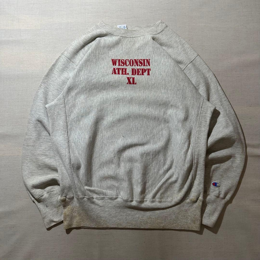 90s USA製 チャンピオン リバースウィーブ 3段 ウィスコンシン ボロ