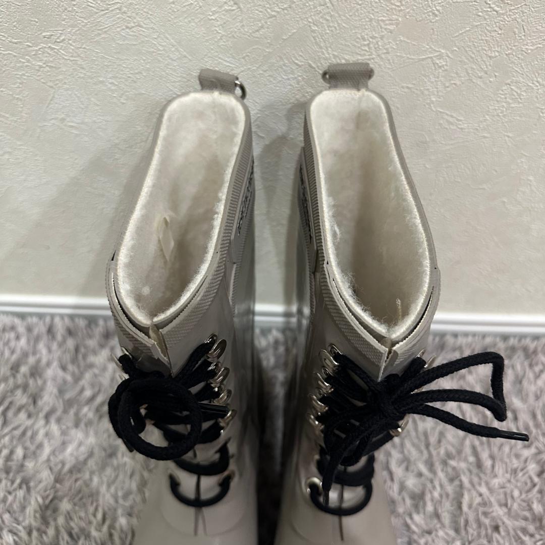 ILSE JACOBSEN レインブーツ レースアップ ベージュ 24.5cm