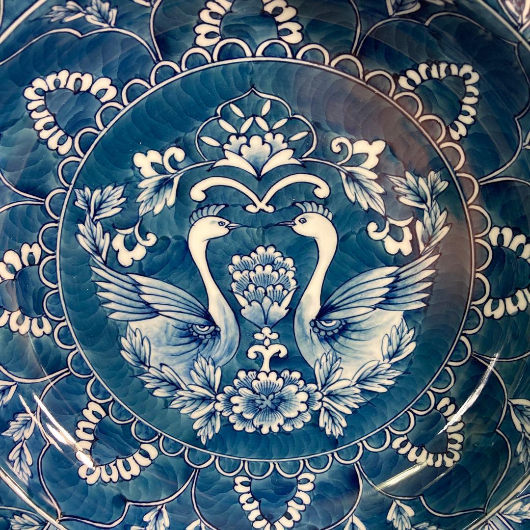 源右衛門】古伊万里の伝統 日本の名窯 舘林源右衛門作 染濃双鳥