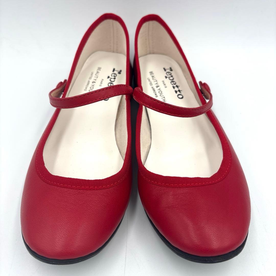 レペット repetto レザー メリージェーン【37】23.5cm レッド