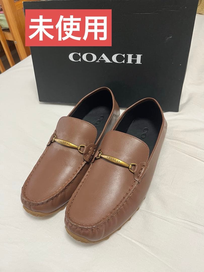 未使用品】COACH ブラウン ローファー - メルカリ