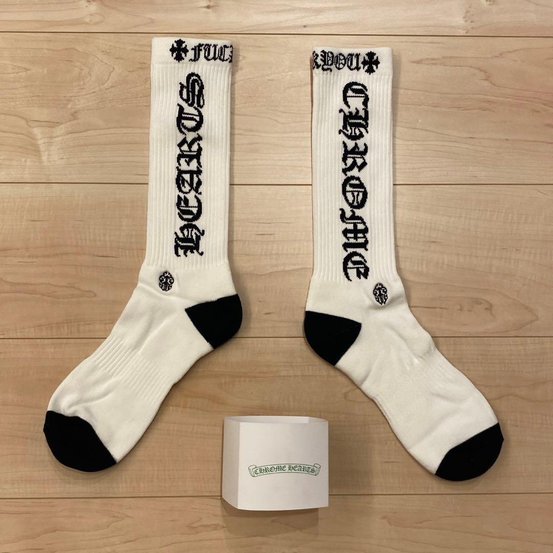 CHROME HEARTS 白x黒 クロムハーツ 靴下 未使用美品 匿名配送 - メルカリ