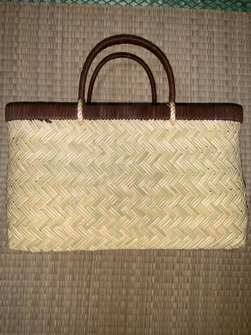 鳥越竹細工 市場かご エコバッグ 中サイズ 特選 ラスト1個 - バッグ