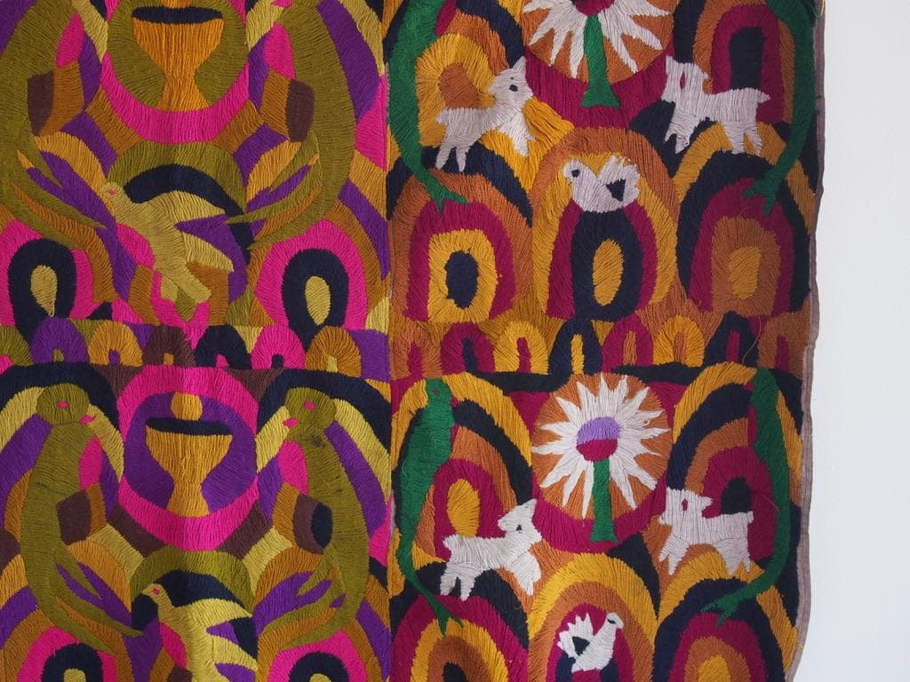 グアテマラ パツン村のパヤ 12枚継ぎタペストリー 70年代ヴィンテージ品