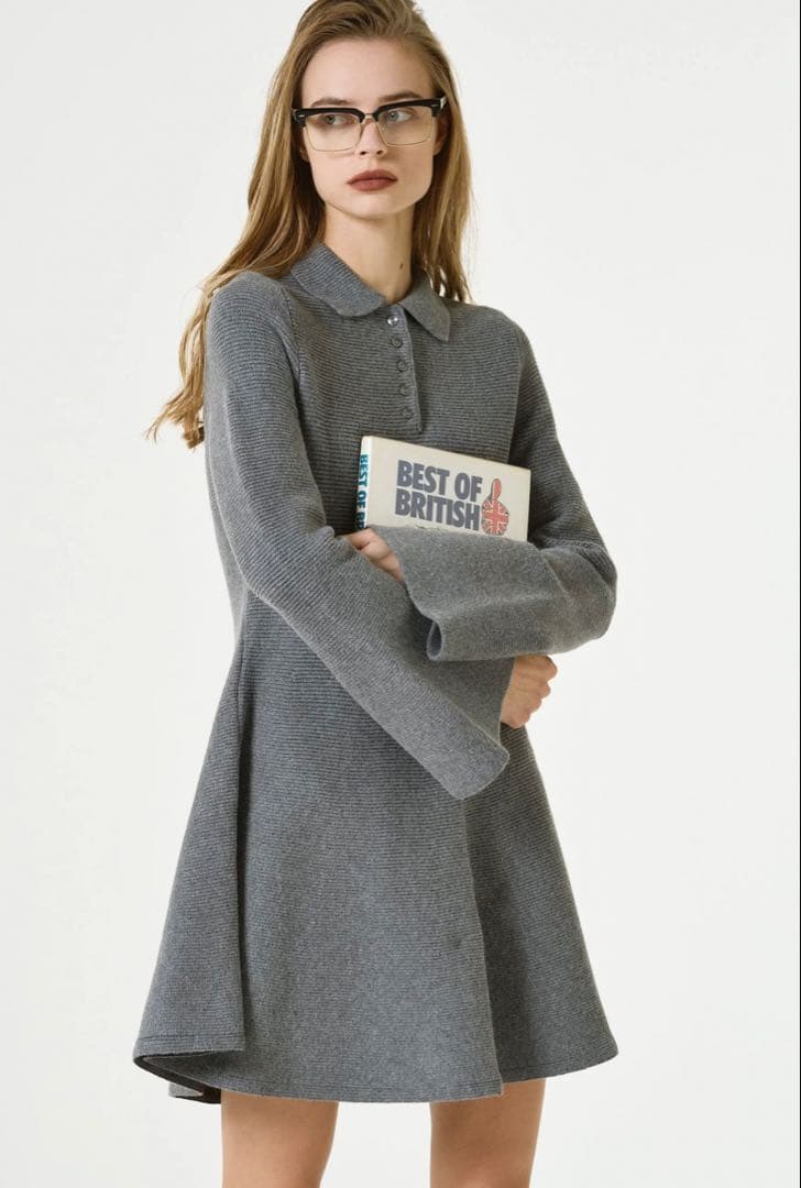 THE TOE Reims Flare Onepiece グレー　M Reims Flare Onepiece – THE TOÉ