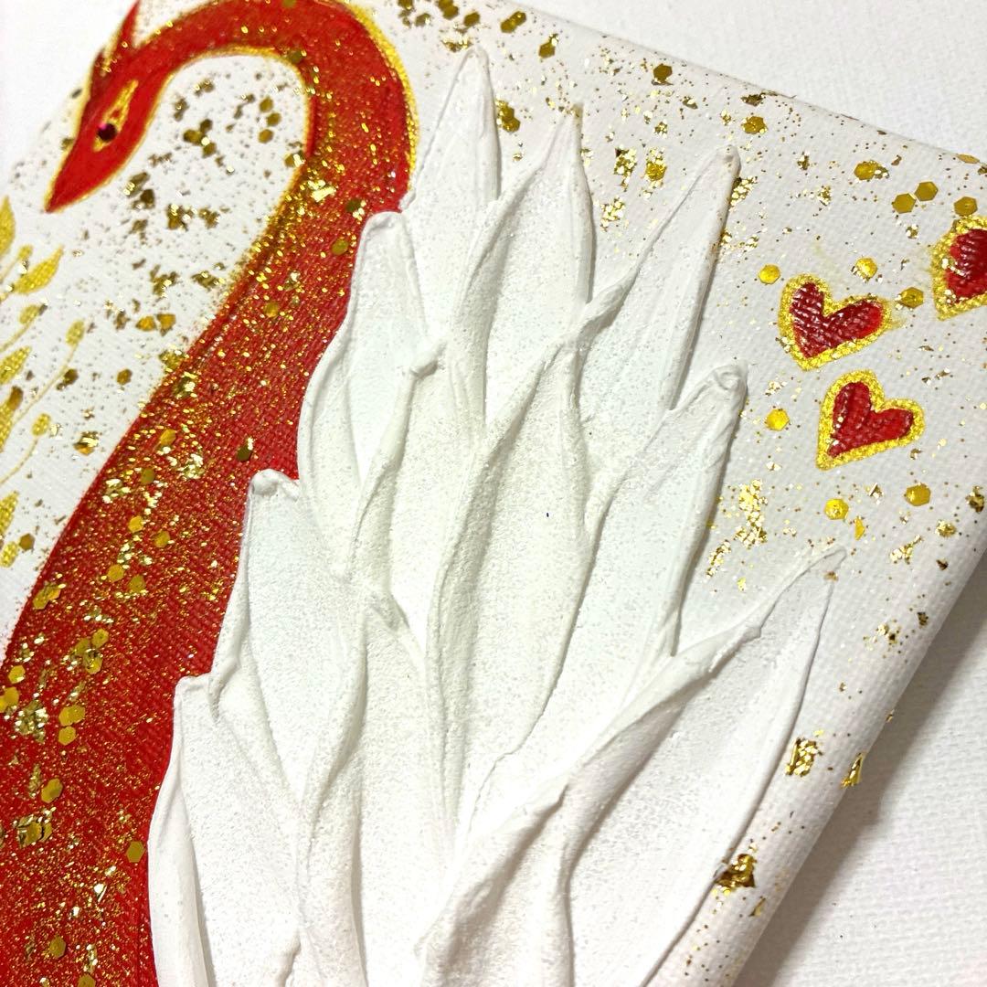 開運絵画 龍神様 赤龍 ミカエルの羽根 天界の風景 成功 運気上昇 金箔