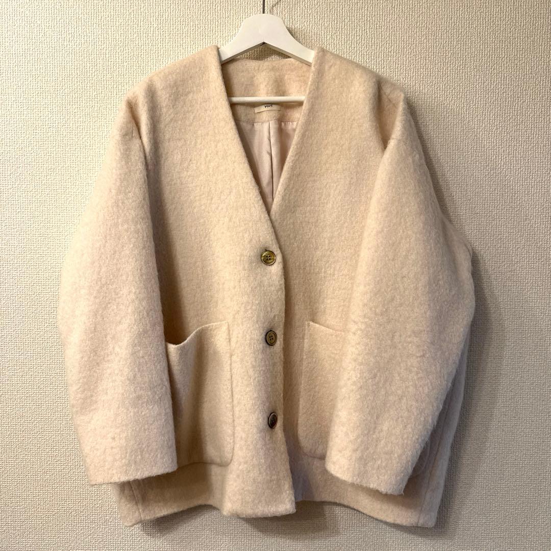 yori ウールモヘアシャギージャケット ベビーピンク - メルカリ