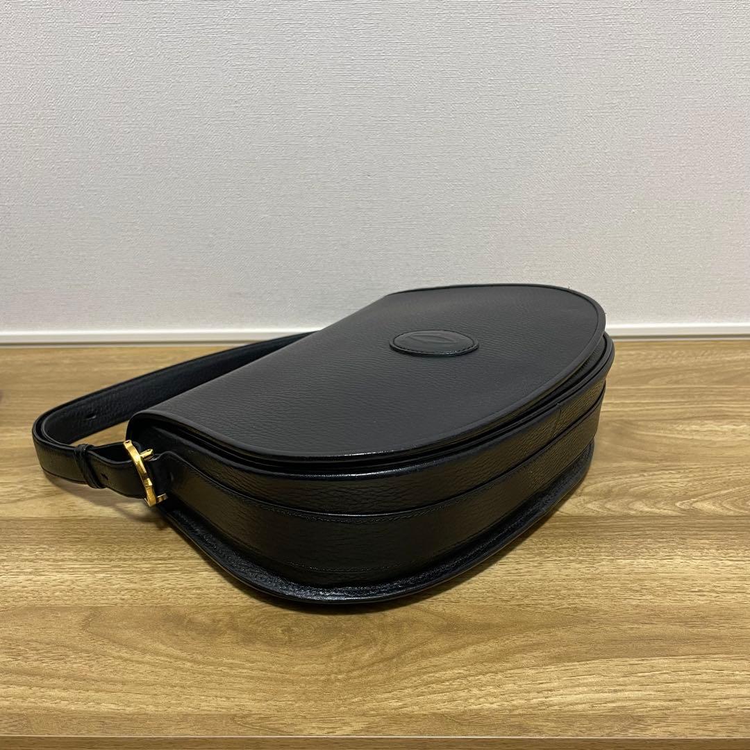 《極美品》Cartier（カルティエ）レザー セミショルダーバッグ ブラック 黒