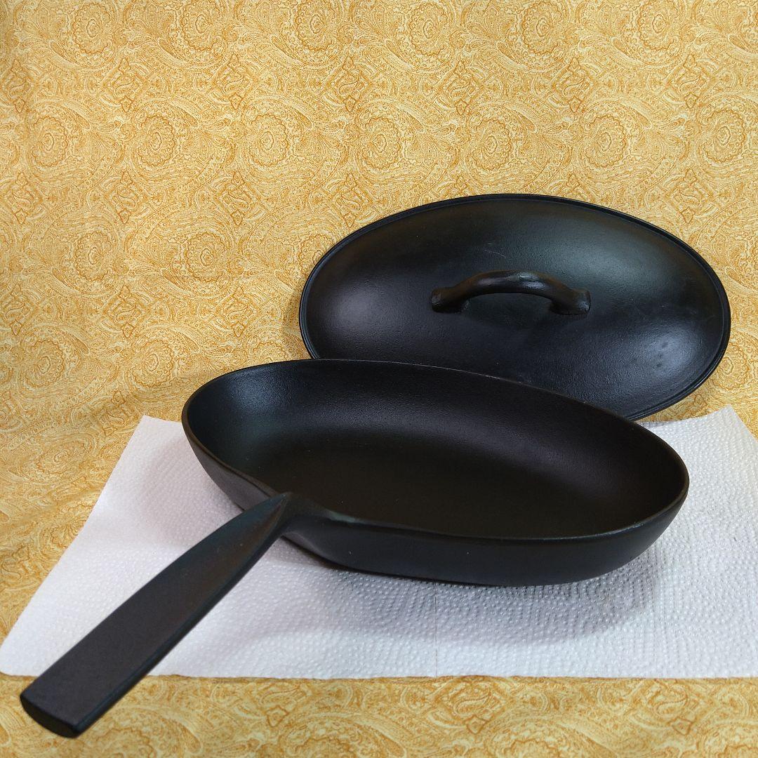 【まんまる様宛】鋳鉄製 蓋付きグリルパン／楕円形 黒 岩鋳 南部鉄器 グリルパン 丸 29cm (フライパン) 価格比較 - 価格.com