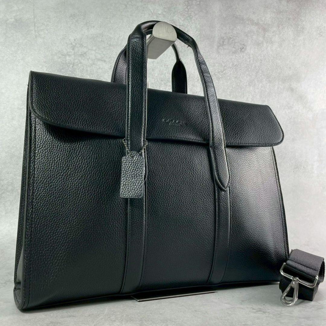 未使用級 コーチ メトロポリタン 2way ビジネスバッグ レザー A4可 黒