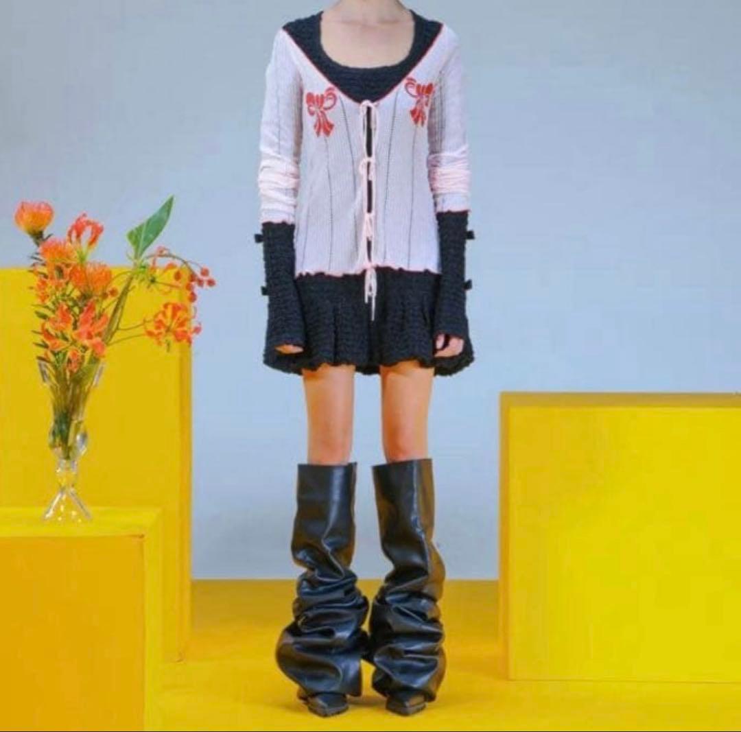 25SS 新品タグ付 パメオポーズ ギャザリングパフミニドレス ワンピース