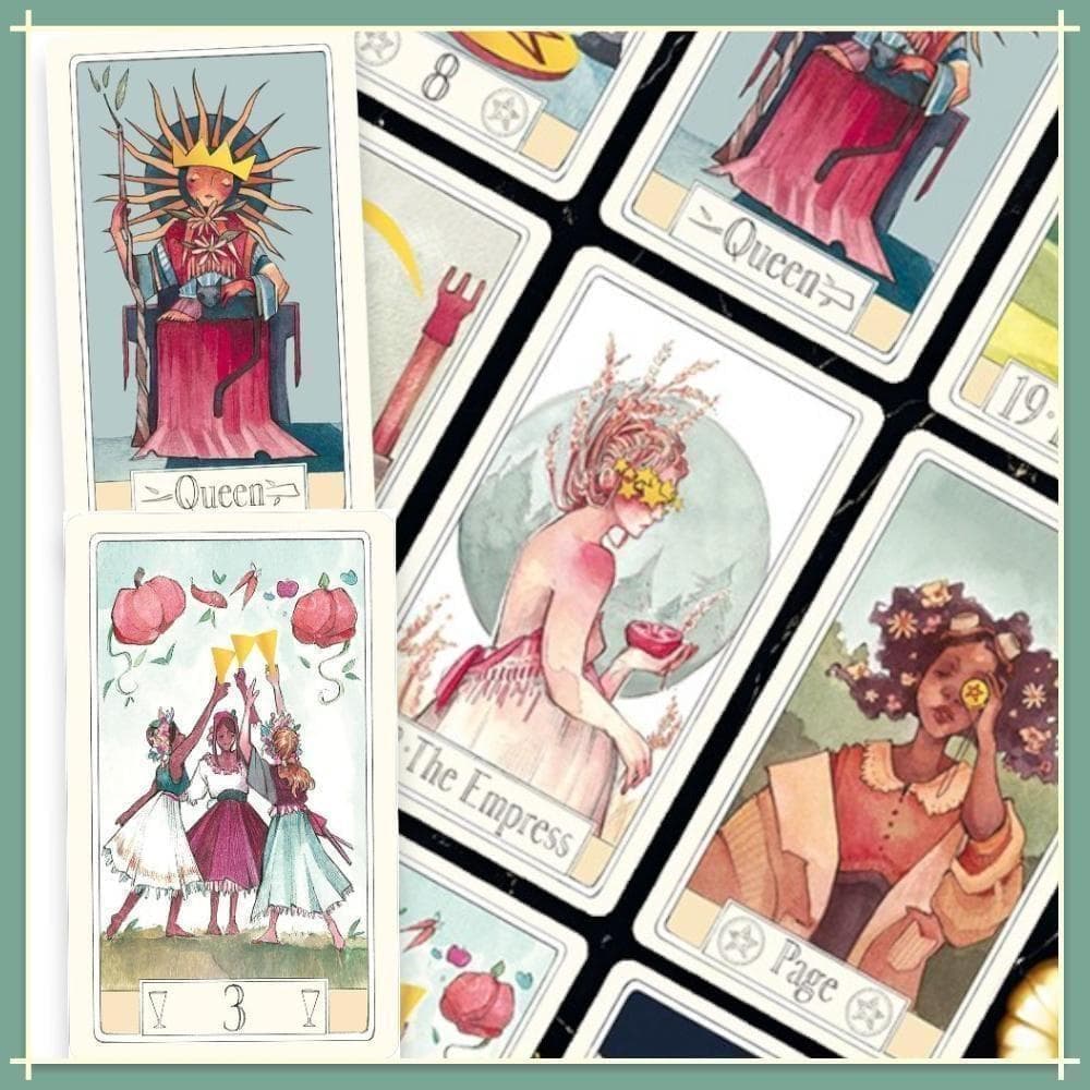 ★正規品タロットカード★リネン仕上げ＆箔押し✨美しい水彩画✨好奇心旺盛な旅へ Amazon.co.jp: MagicSeer クラシックなタロットカードの定番78枚